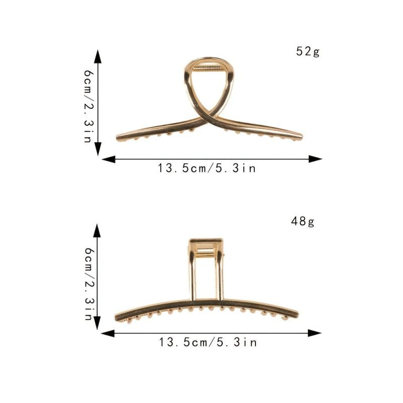 Stylish Hair Claw Clip Large Metal Thick Thin Hair Jaw Clip Women 1pc