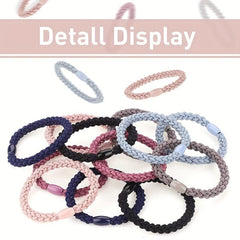 12PCS Braided Hair Tie Elastic Ponytail Holder Hair Accessories Women