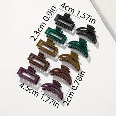 10PCS Transparent Square Hair Claw Non-slip Hair Accessory