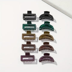 10PCS Transparent Square Hair Claw Non-slip Hair Accessory