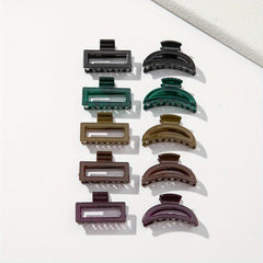10PCS Transparent Square Hair Claw Non-slip Hair Accessory
