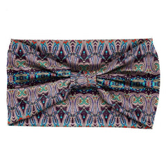 Boho Geometric Pattern Headband Turban Elastic Knotted Hair Band for Women