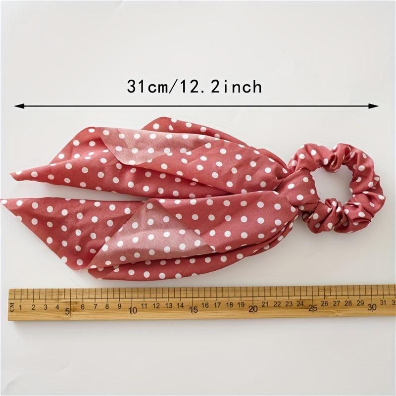 Polka Dot Bow Hair Tie Scrunchies Ponytail Holder Women