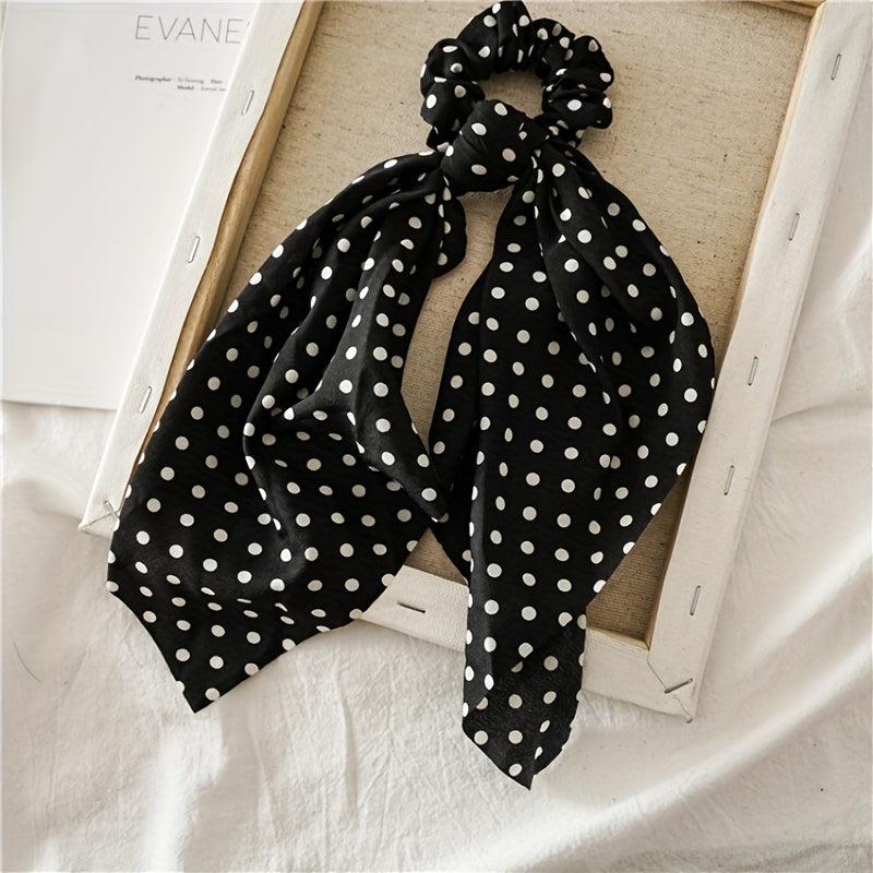 Polka Dot Bow Hair Tie Scrunchies Ponytail Holder Women