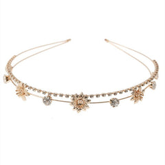 Rose Golden Flower Girl Headband Wedding Headpiece For Girls Princess