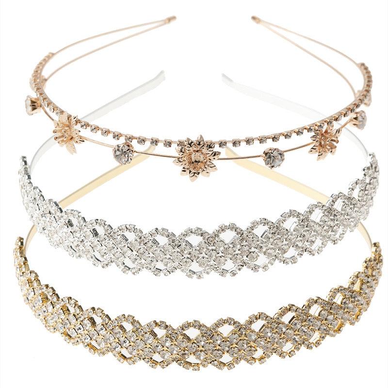 Rose Golden Flower Girl Headband Wedding Headpiece For Girls Princess