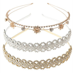 Rose Golden Flower Girl Headband Wedding Headpiece For Girls Princess