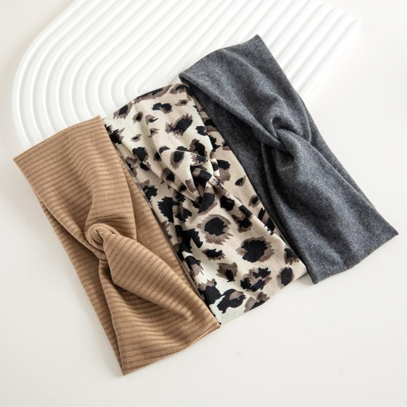 3pcs Leopard Boho Headbands Wide Hair Accessories for Women Girls