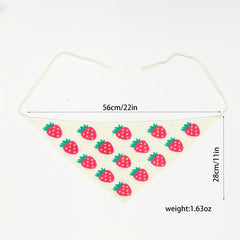 Sweet Strawberry Crochet Triangle Scarf Headband