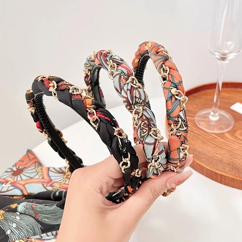 Vintage Long Ribbon Headband Satin Silk Hairband