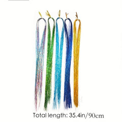 Weaving Hair Rope Flash Hair Extension Strip Laser Silk Colorful Wire