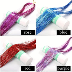 Weaving Hair Rope Flash Hair Extension Strip Laser Silk Colorful Wire