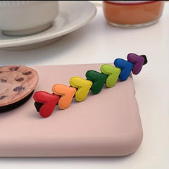 2pcs Rainbow Heart Hair Clip Barrette Side Bangs Accessories