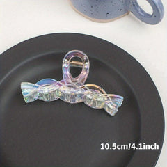 Transparent Holographic Hair Claw for Women