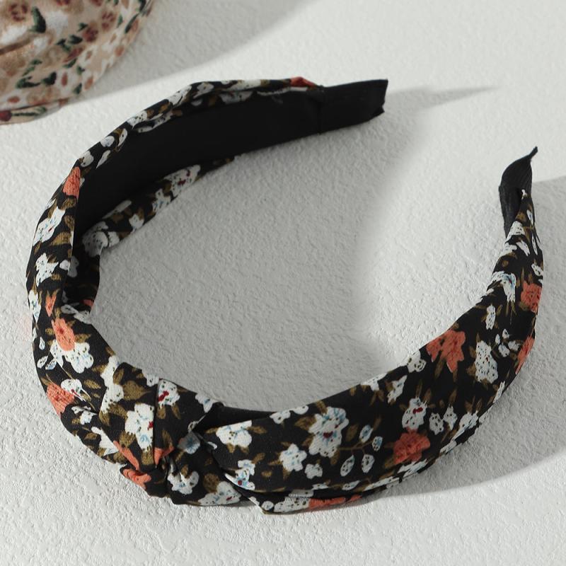 4pcs Flower Print Knot Decor Headband Set