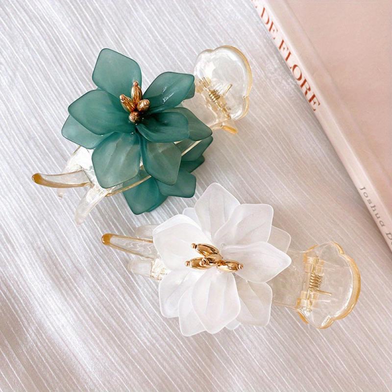 Flower Duck Billed Clip Crystal Large Hair Clip For Women