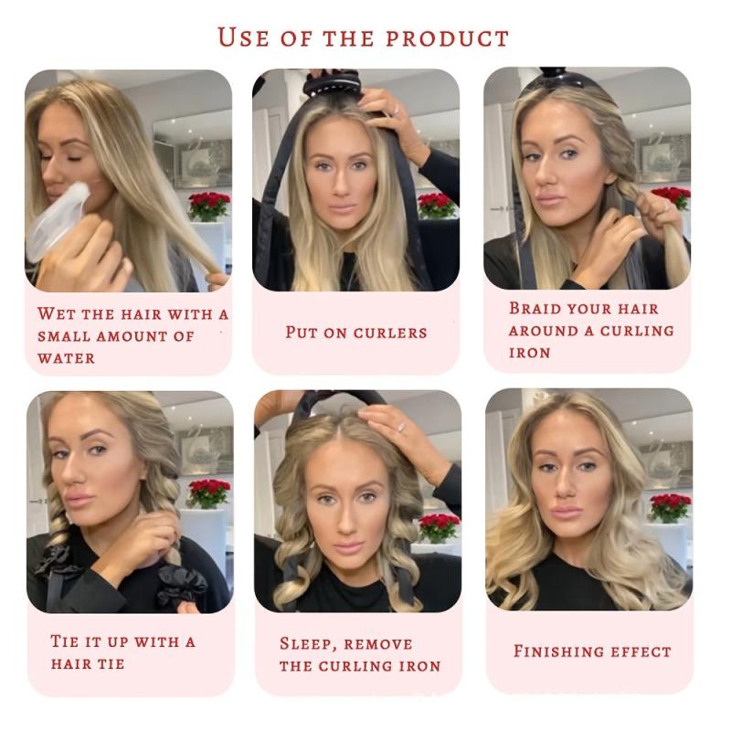 Heatless Curling Rod Sponge Headband Air Wave Sponge No Heat Curlers Women