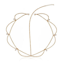 Boho Wave Tassel Chain Faux Pearl Hairband for Party Wedding