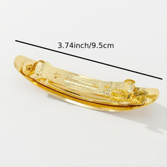 Golden Bun Hair Barrette Metal Hair Holder Clips