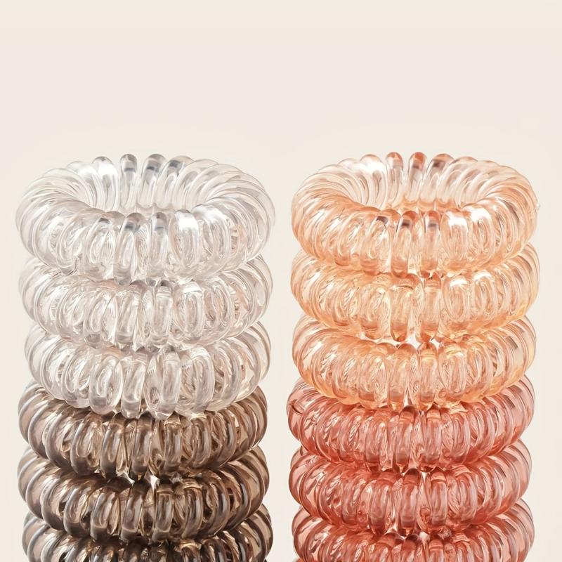 18 Pcs Spiral Hair Ties No Crease Waterproof Coil Hair Rings