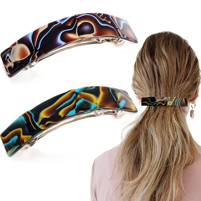 2pcs French Style Curved Hair Clips Barrettes for Women
