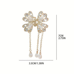 Crystal Butterfly Hair Clip Rhinestones Tassel Hairpin Accessories