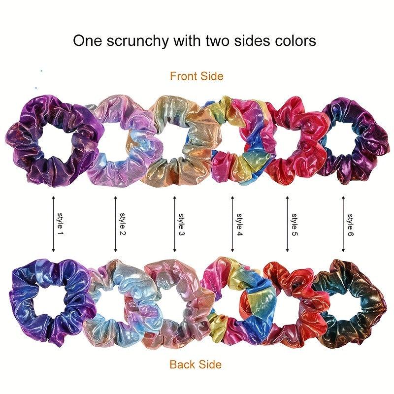 12pcs Glitter Silky Hair Tie Y2K Hair Rope Female Hair Accessories