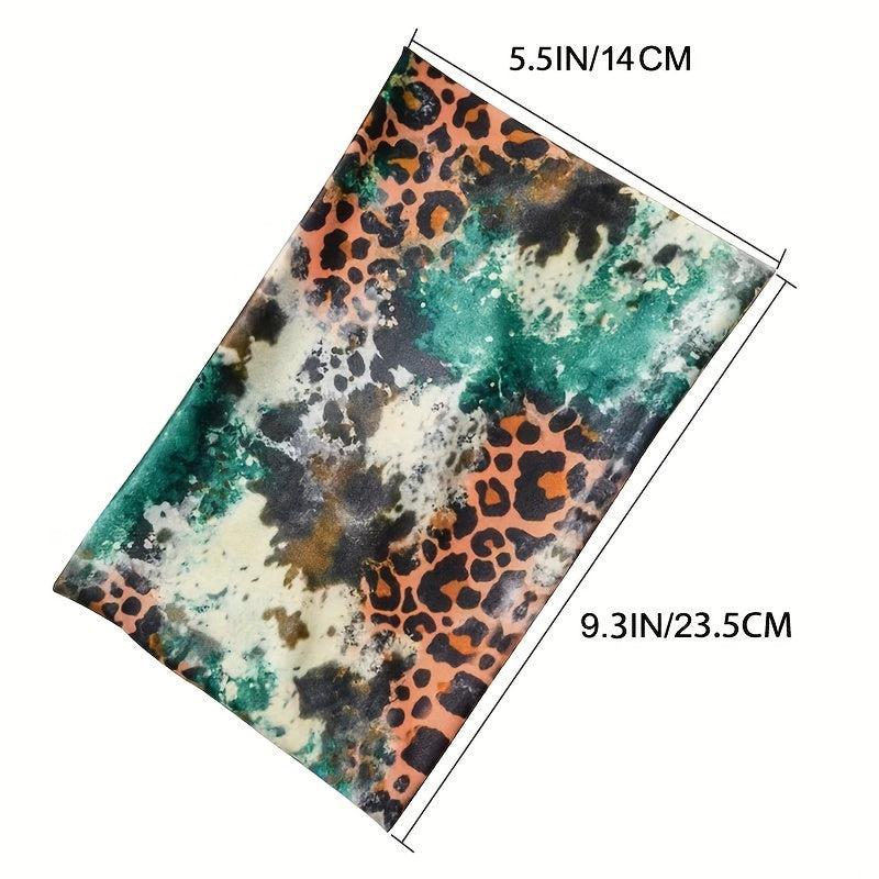 Boho Leopard Print Headband Stretchy Head Hoop Colorful Headdress