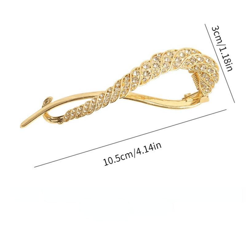 Golden Rhinestone Hair Clip Bun Holder Twist Clip Hair Accessories