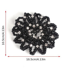 Pearl Rhinestone Hair Snood Net Ballet Bun Hair Covers