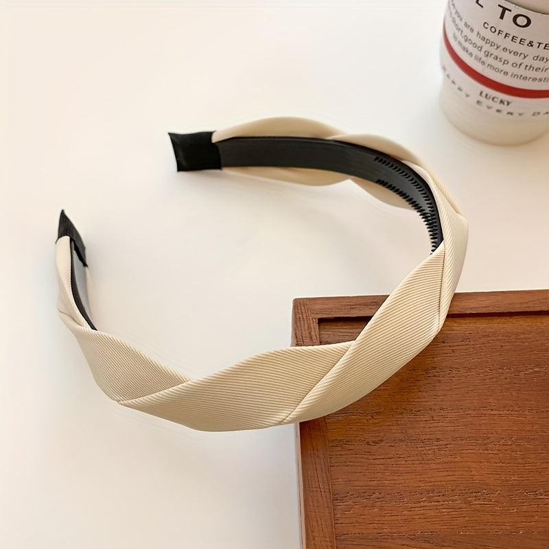 Braided Fabric Headband French Hairband Vintage Style Solid Hair Accessories