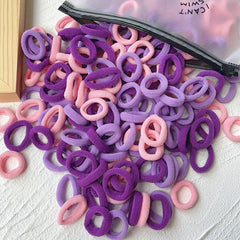 100 Packs Kids' Plush Hair Ties - Elastic Hair Rope - Hair Accessories