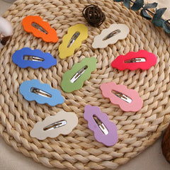 10pcs Candy Cloud Snap Clips Matte Colors Barrettes for Women Hair Accessories