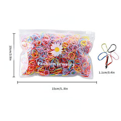 1000pcs Small Rubber Band Candy Hair Ring Elastic Hair Rope Ponytail Holder