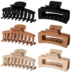 6pcs Large Hair Claw Clips Thick Thin Hair Matte Square Hair Claws Clips