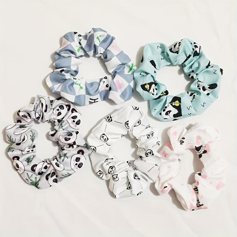 5pcs Large Cartoon Pattern Scrunchie Hair Tie Hair Rope Female Hair Accessories