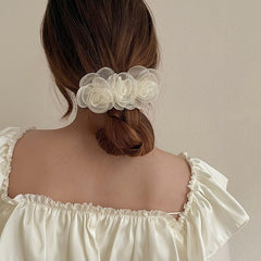 Mesh Rose Flower Hair Clip Tulle Floral Barrettes Wedding Hair Accessories