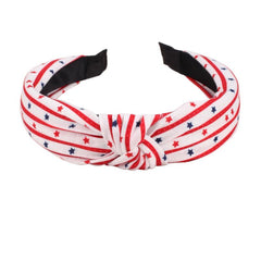 American Flag Headband Women Girls 4th of July Patriotic Bow Wide Yoga Band