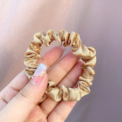 12pcs Small Satin Scrunchies Soft Elastic Ponytail Holder Women Girls Hair Acces