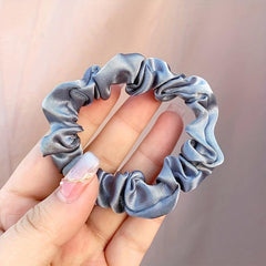 12pcs Small Satin Scrunchies Soft Elastic Ponytail Holder Women Girls Hair Acces