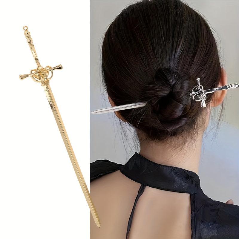 Sword Hair Pin Vintage Alloy Headwear Non Slip Hair Accessory