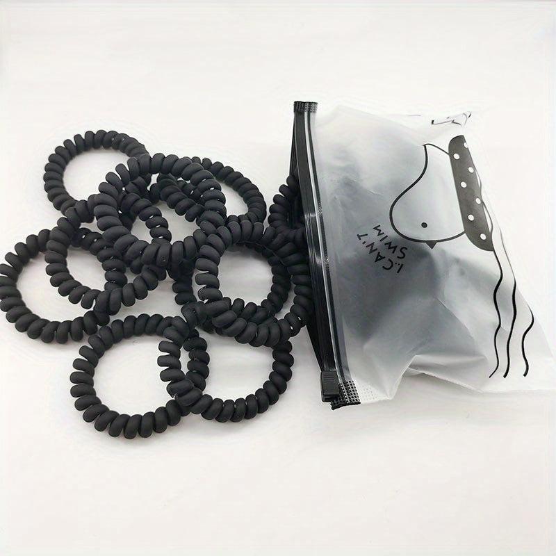 10pcs Spiral Hair Tie Holographic Hair Rope Elastic Hair Ring Y2K