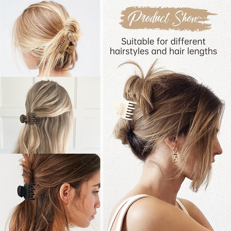 4pcs Small Hair Claw Clips Matte Octopus Hair Clips for Women Girls