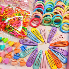 895PCS Girls Hair Accessories Set High Elasticity Hair Bands Ponytail Ropes
