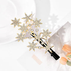 Vintage Crystal Star Hair Clip Barrette Rhinestone Headpieces