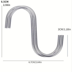 10pcs Stainless Steel Kitchen Storage Hooks Hangers