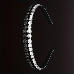 Rhinestone Decor Headband Metal Head Hoop Skinny Hair Band Glitter Headdress