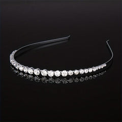 Rhinestone Decor Headband Metal Head Hoop Skinny Hair Band Glitter Headdress