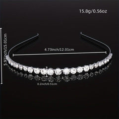 Rhinestone Decor Headband Metal Head Hoop Skinny Hair Band Glitter Headdress