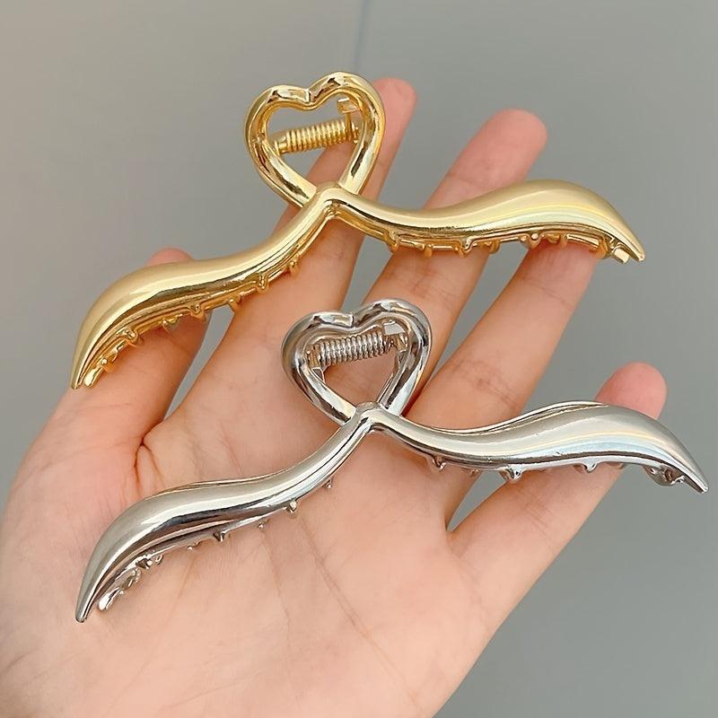Alloy Love Heart Hair Claw Clip for Thick Hair Accessories
